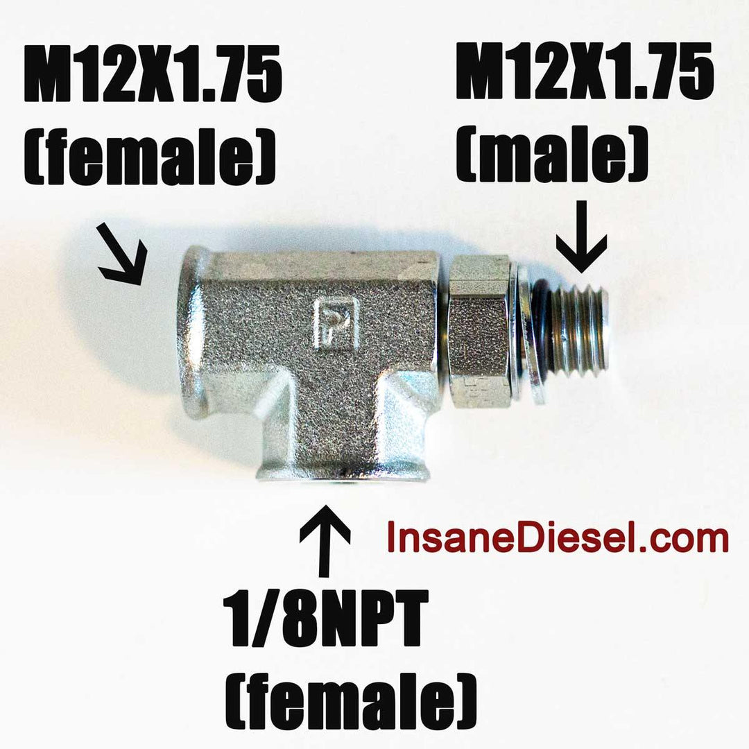 M12X1.75 Tee FITTING - Insane Diesel